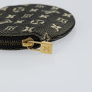 LOUIS VUITTON Mini Lin Porte Monnaie Round Coin Purse Black M92453 Auth 151364-8