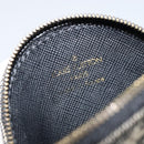 LOUIS VUITTON Mini Lin Porte Monnaie Round Coin Purse Black M92453 Auth 151364-9