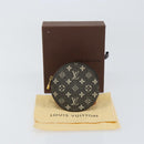 LOUIS VUITTON Mini Lin Porte Monnaie Round Coin Purse Black M92453 Auth 151364-12