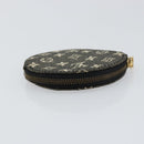 LOUIS VUITTON Mini Lin Porte Monnaie Round Coin Purse Black M92453 Auth 151364-5