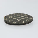 LOUIS VUITTON Mini Lin Porte Monnaie Round Coin Purse Black M92453 Auth 151364-6