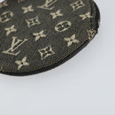 LOUIS VUITTON Mini Lin Porte Monnaie Round Coin Purse Black M92453 Auth 151364-7