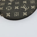 LOUIS VUITTON Mini Lin Porte Monnaie Round Coin Purse Black M92453 Auth 151364-14