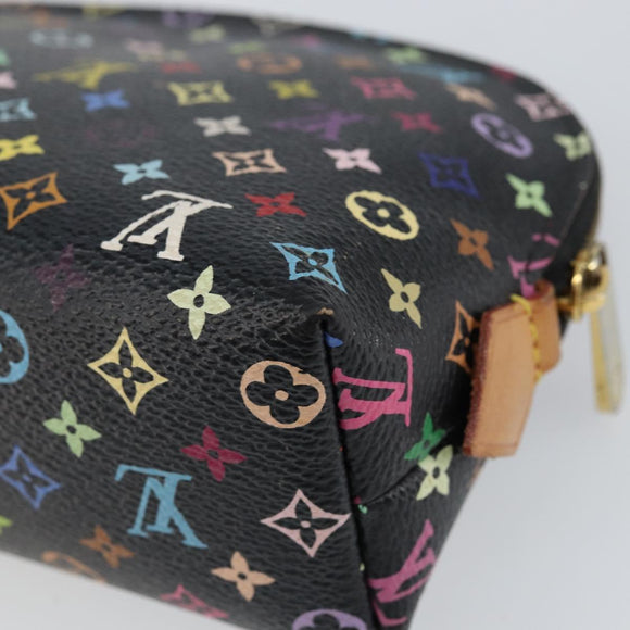 LOUIS VUITTON Monogram Multicolor Pochette Pouch Black M47355 LV Auth 151368V