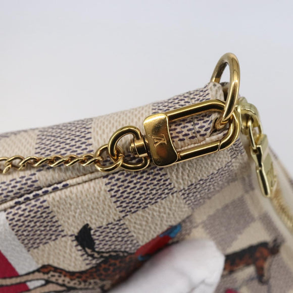 LOUIS VUITTON Azur Giraffe Mini Pochette Accessoires N62200 LV Auth 151369SAM