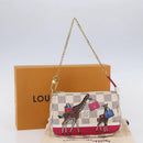 LOUIS VUITTON Azur Giraffe Mini Pochette Accessoires N62200 LV Auth 151369SAM-22