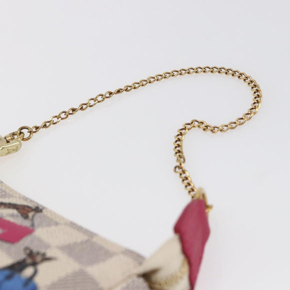 LOUIS VUITTON Azur Giraffe Mini Pochette Accessoires N62200 LV Auth 151369SAM