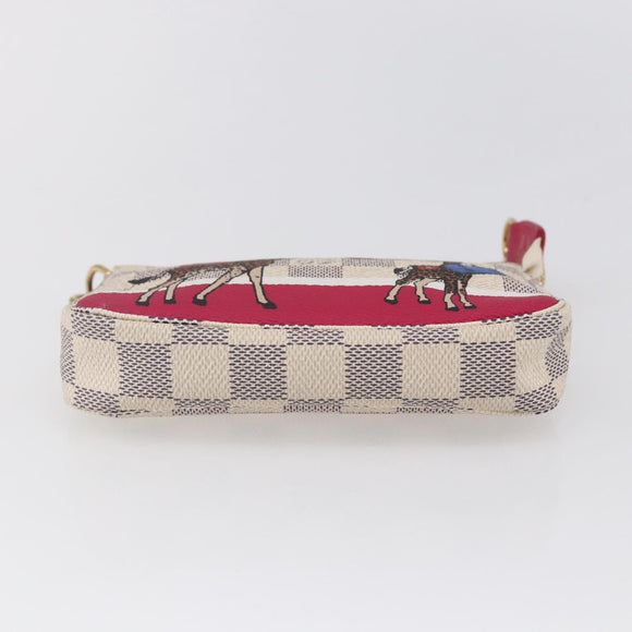 LOUIS VUITTON Azur Giraffe Mini Pochette Accessoires N62200 LV Auth 151369SAM