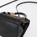 Salvatore Ferragamo Gancini Hand Bag Leather 2way Black Gold Auth 151370-13
