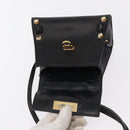 Salvatore Ferragamo Gancini Hand Bag Leather 2way Black Gold Auth 151370-17