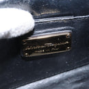 Salvatore Ferragamo Gancini Hand Bag Leather 2way Black Gold Auth 151370-18