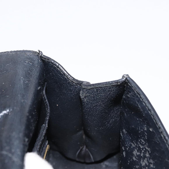 Salvatore Ferragamo Gancini Hand Bag Leather 2way Black Gold Auth 151370