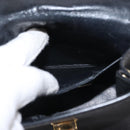 Salvatore Ferragamo Gancini Hand Bag Leather 2way Black Gold Auth 151370-24