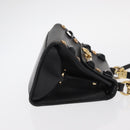 Salvatore Ferragamo Gancini Hand Bag Leather 2way Black Gold Auth 151370-4