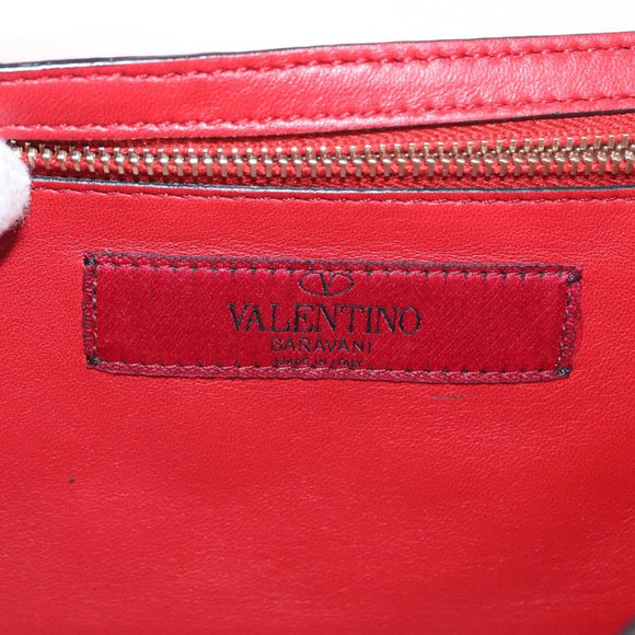 VALENTINO Chain Shoulder Bag Leather Pink Gold Auth 151371