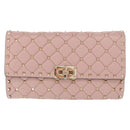 VALENTINO Chain Shoulder Bag Leather Pink Gold Auth 151371-13