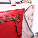 VALENTINO Chain Shoulder Bag Leather Pink Gold Auth 151371-22