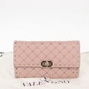 VALENTINO Chain Shoulder Bag Leather Pink Gold Auth 151371-12