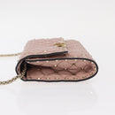 VALENTINO Chain Shoulder Bag Leather Pink Gold Auth 151371-4