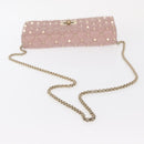 VALENTINO Chain Shoulder Bag Leather Pink Gold Auth 151371-7