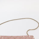 VALENTINO Chain Shoulder Bag Leather Pink Gold Auth 151371-14