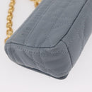 Christian Dior Canage Chain Dior Caro Bag Leather Blue Gold Auth 151372SAM-17