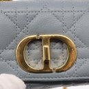 Christian Dior Canage Chain Dior Caro Bag Leather Blue Gold Auth 151372SAM-19