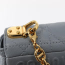Christian Dior Canage Chain Dior Caro Bag Leather Blue Gold Auth 151372SAM-10