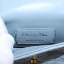 Christian Dior Canage Chain Dior Caro Bag Leather Blue Gold Auth 151372SAM-22