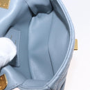 Christian Dior Canage Chain Dior Caro Bag Leather Blue Gold Auth 151372SAM-11