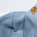 Christian Dior Canage Chain Dior Caro Bag Leather Blue Gold Auth 151372SAM-24