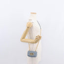 Christian Dior Canage Chain Dior Caro Bag Leather Blue Gold Auth 151372SAM-25