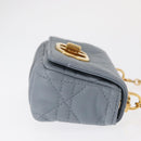 Christian Dior Canage Chain Dior Caro Bag Leather Blue Gold Auth 151372SAM-3
