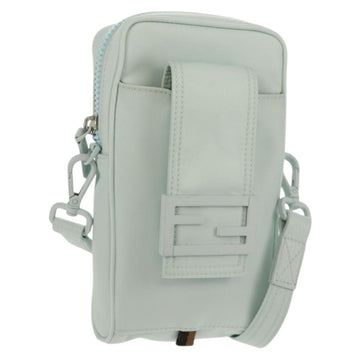 FENDI Baguette Phone Pouch Shoulder Bag Nylon Light Blue Auth 151373M