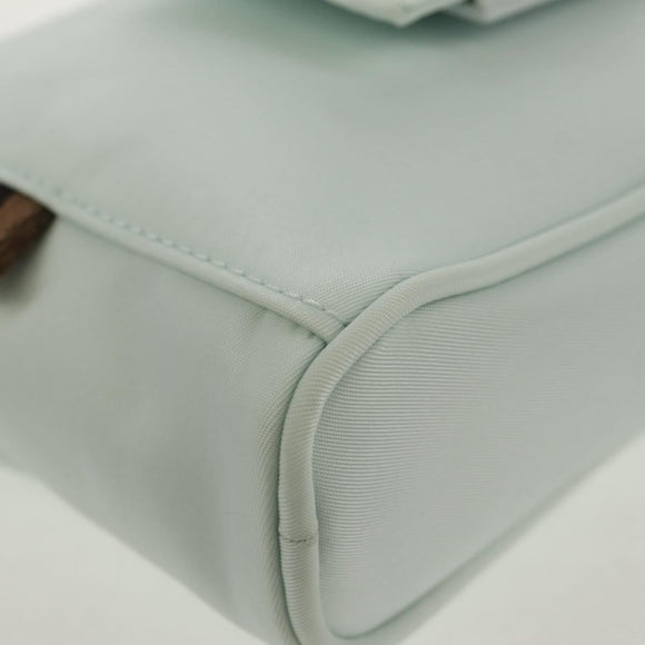FENDI Baguette Phone Pouch Shoulder Bag Nylon Light Blue Auth 151373M