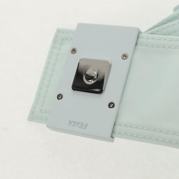 FENDI Baguette Phone Pouch Shoulder Bag Nylon Light Blue Auth 151373M