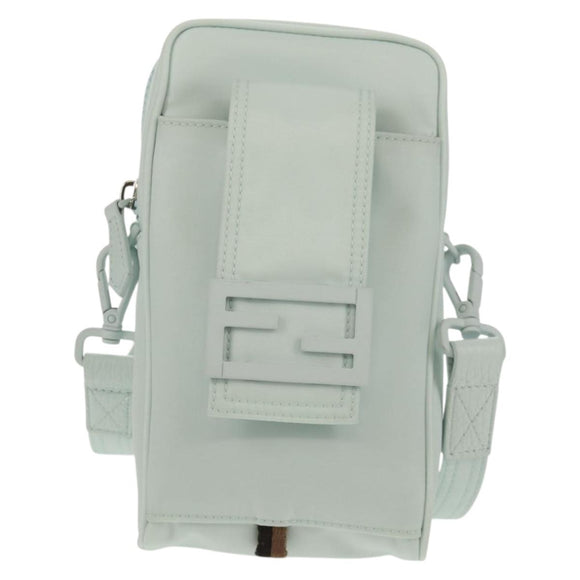 FENDI Baguette Phone Pouch Shoulder Bag Nylon Light Blue Auth 151373M