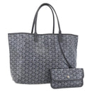 GOYARD Herringbone Saint Louis PM Tote Bag PVC Gray Auth 151375SM-1