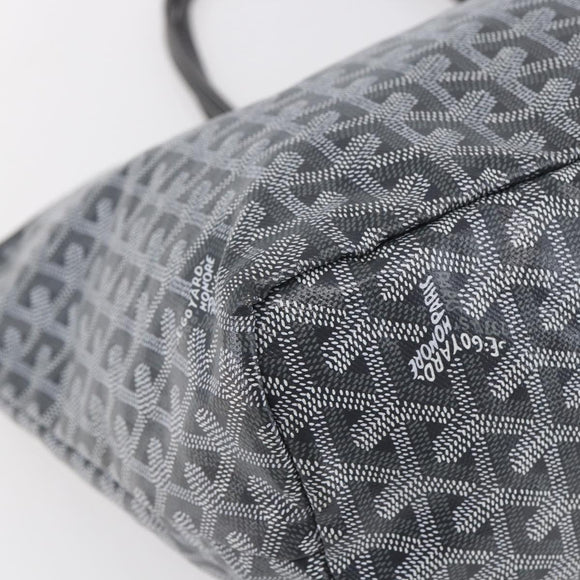 GOYARD Herringbone Saint Louis PM Tote Bag PVC Gray Auth 151375SM