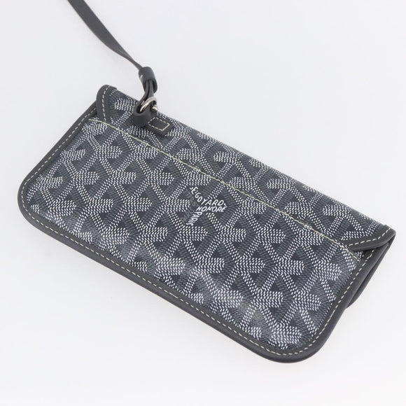 GOYARD Herringbone Saint Louis PM Tote Bag PVC Gray Auth 151375SM