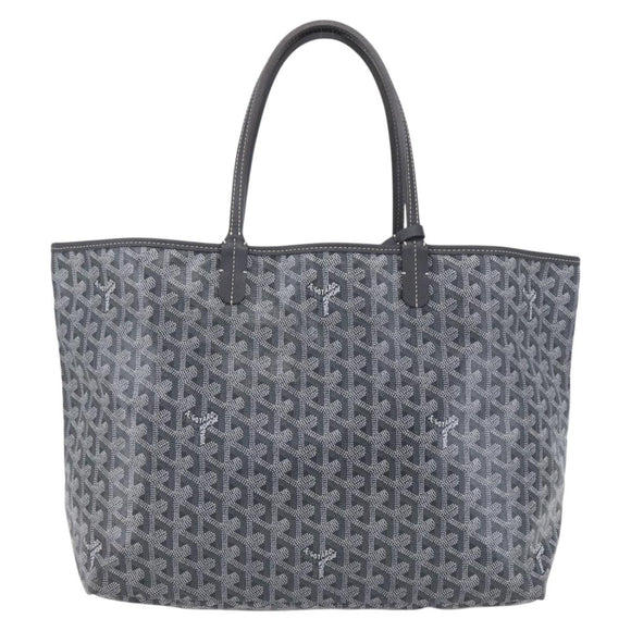 GOYARD Herringbone Saint Louis PM Tote Bag PVC Gray Auth 151375SM
