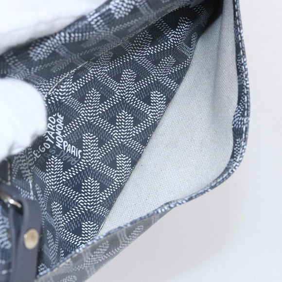 GOYARD Herringbone Saint Louis PM Tote Bag PVC Gray Auth 151375SM