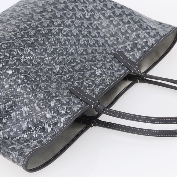 GOYARD Herringbone Saint Louis PM Tote Bag PVC Gray Auth 151375SM