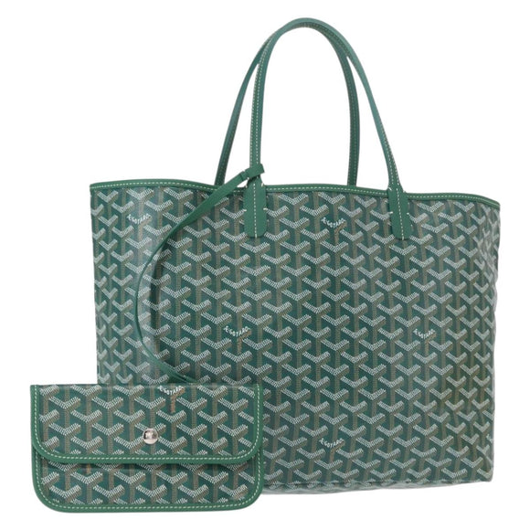 GOYARD Herringbone Saint Louis PM Tote Bag PVC Green Auth 151376SM