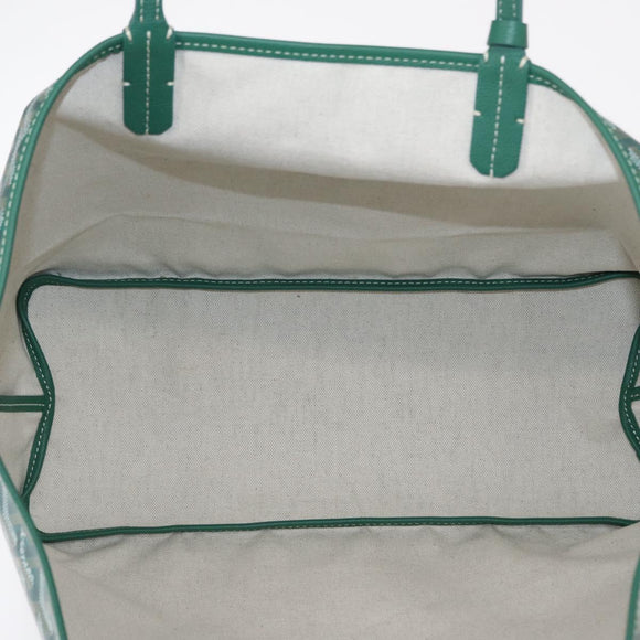 GOYARD Herringbone Saint Louis PM Tote Bag PVC Green Auth 151376SM