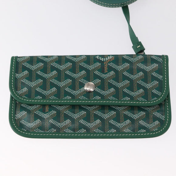 GOYARD Herringbone Saint Louis PM Tote Bag PVC Green Auth 151376SM