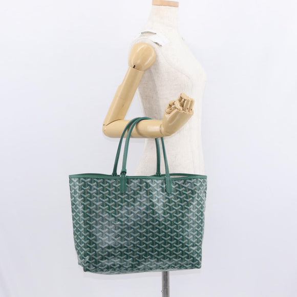 GOYARD Herringbone Saint Louis PM Tote Bag PVC Green Auth 151376SM