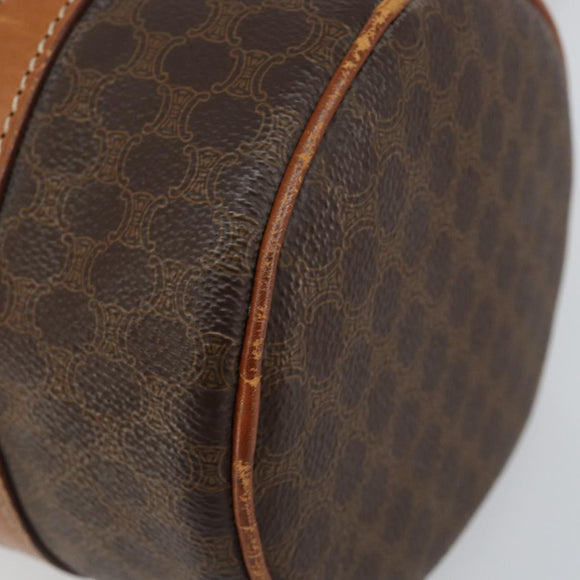 CELINE Macadam Canvas Hand Bag PVC Brown Gold Auth 151395