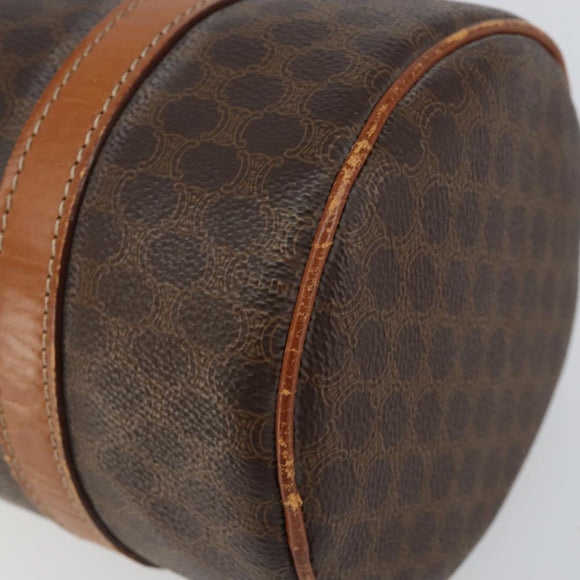 CELINE Macadam Canvas Hand Bag PVC Brown Gold Auth 151395