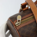 CELINE Macadam Canvas Hand Bag PVC Brown Gold Auth 151395-15